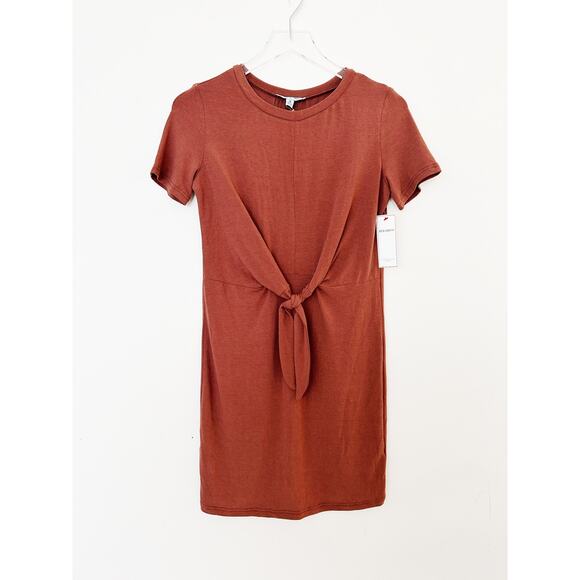 NWT She and Sky Orange Knot Front T-Shirt Dress Size Small - Picture 1 of 5